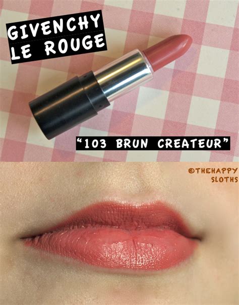 son givenchy le rouge 103|Givenchy Brun Createur (103) Le Rouge Review & Swatches.